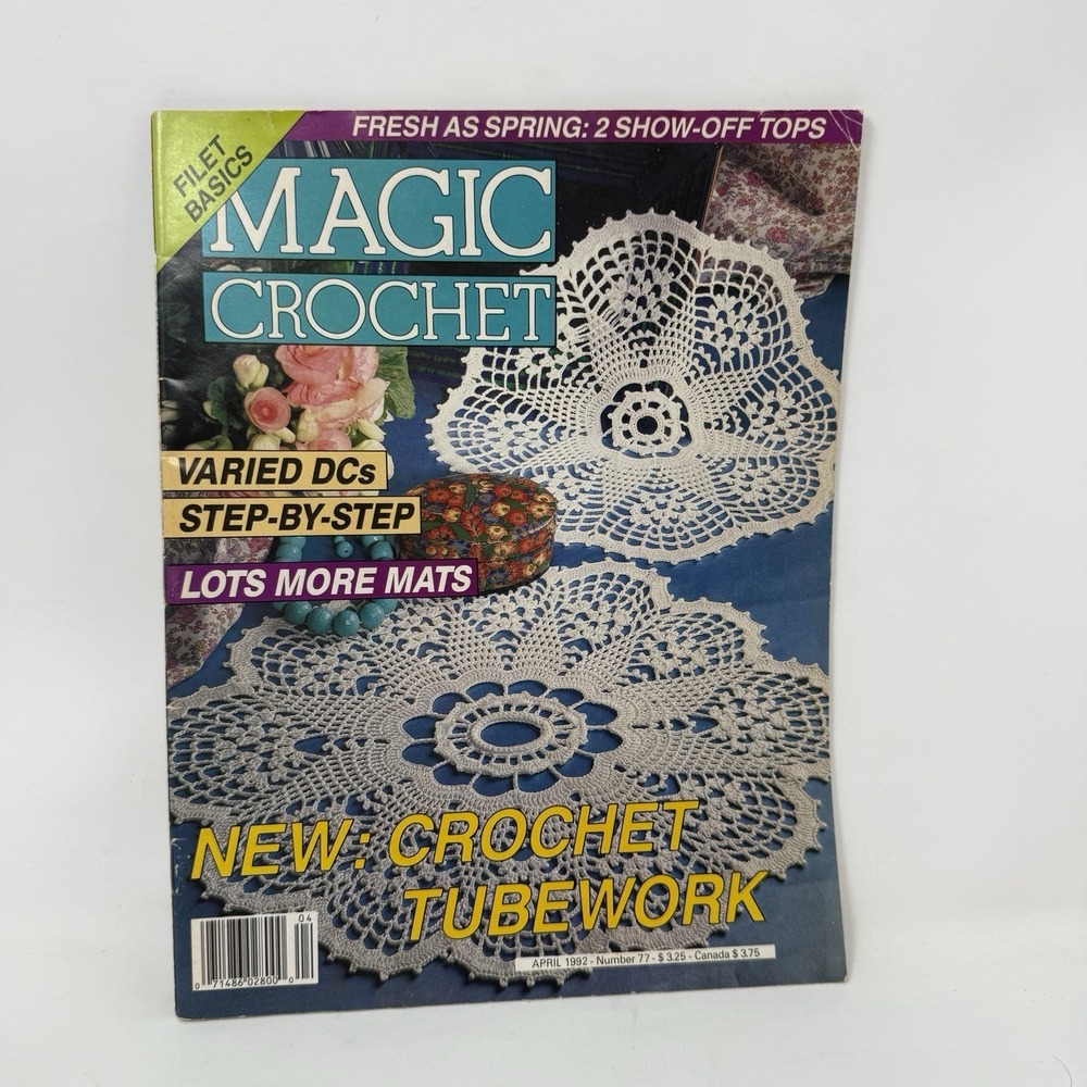 Vtg 1990 Magic Crochet Magazine 69 Doilies Tablecloth The Last Supper Bedspreads